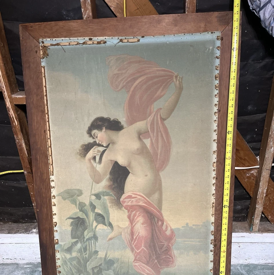 William Bouguereau Dawn Niña Desnuda con Lirio IMPRESIÓN EN LIENZO PINTURA ART NOUVEAU Foto 2 de 4