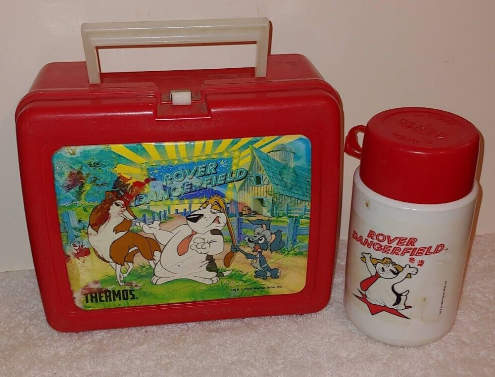 🌟 Rover Dangerfield Vintage Lunch Box with Thermos Lunchbox 1990