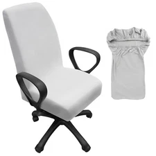 Armless Office Chair Cover for Computer Desk Task Wide Seat Protective Slipcover