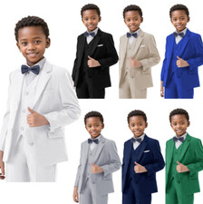 Boy's Formal Suit Set Slim Fit Kids Tuxedo Wedding Outfit Teen Toddler 3Pieces