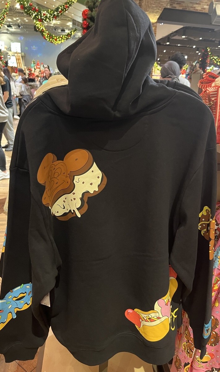 2024 Disney Parks Disney Eats Mickey Snacks Dole Whip Churro Black Hoodie L  3X