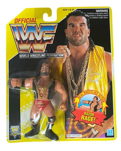 WWF Hasbro Razor Ramon 1992 MOC Figure Yellow Card...