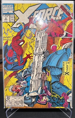 X-FORCE #4 (1991) Marvel Comics / Spider-Man Guest Appearance / VF