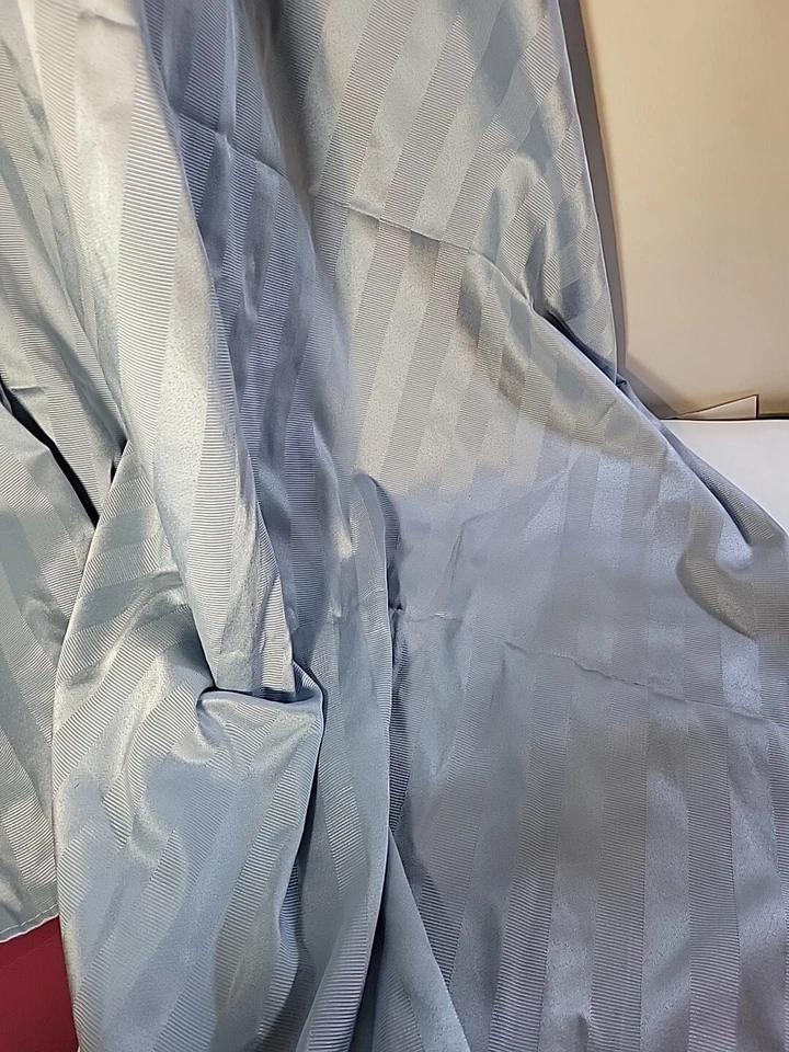 Martha Stewart Y2K Powder Blue Satin Rectangular Table Cloth Size 96"x 54" - Image 2 of 4