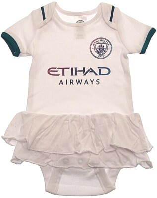 MANCHESTER CITY FC GIRLS BABIES FOOTBALL TUTU BODY BABY GROW KIT DRESS 