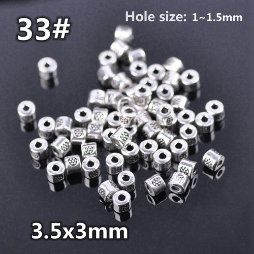 50pcs Tibetan Silver Color Metal Alloy Loose Spacer Beads Lot For Jewelry Making - Bild 43 von 59