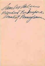 Pennsylvania Senator SAMUEL W. SALUS Autograph