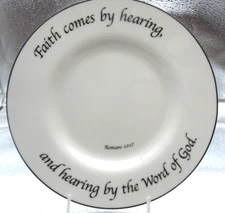 Feed on the Word "Faith Collection" Romans 10:17 Salad Plate EUC
