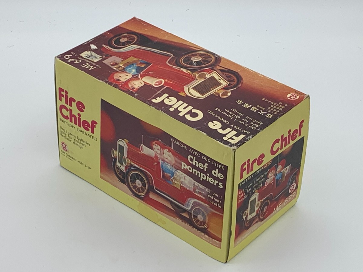 PSA10　 Fatman Littleboy in the　エコエコレンジャー VINTAGE BATTERY OPERATED ME-699 FIRE CHIEF TIN TOY CHINA 60/70'S