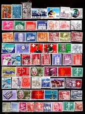 ZY2400 SUISSE : 100 timbres oblitérés: sujet divers et variés , tous différents 