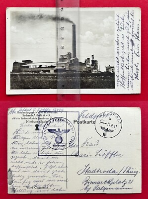 Foto AK NIENBURG Saale 1941 Portlandzement und Kalkwerke AG Concordia ( 115640