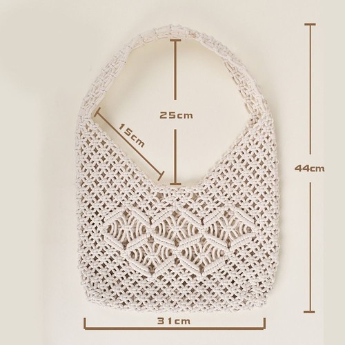 Hollow Crossbody Bag Cotton Shoulder Bag Casual Messenger Bag - Picture 9 of 18