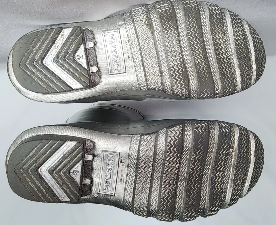 Hunter Tall Barn 雨靴银色美国 6 码女式花式 LAFF 选美 T&T — 第 4/4 张图片