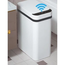 4 Gallon Motion Sensor Trash Can Touchless Automatic Slim Garbage Bin White