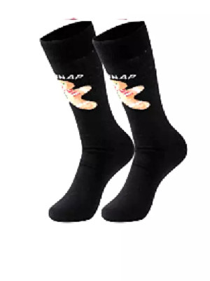 Oh Snap  Crew Socks BLACK-MEDIUM Gmoka Unisex Ginger bread Cookie Man