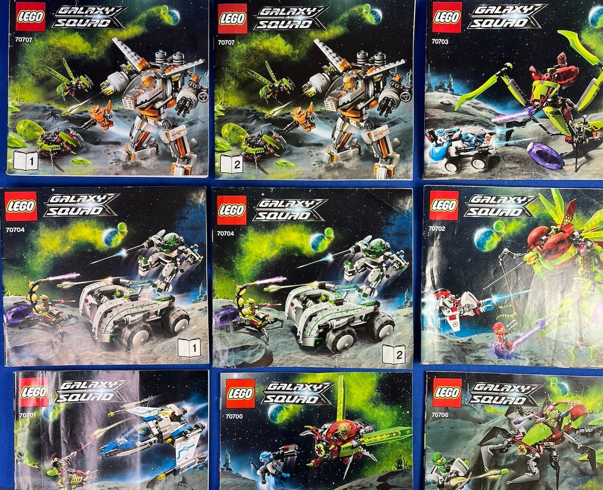 9 LEGO GALAXY SQUAD MANUALS 70700/01/02/03 70704(1) & (2) 70706