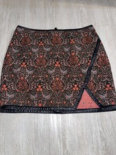Express Women's Size 6 Vintage Style Floral Mini Skirt Faux Leather