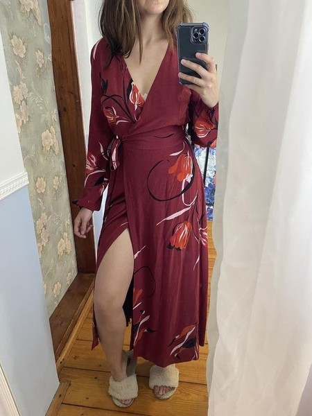 Women Gestuz Dress Burgundy Viscose 36 #86DK