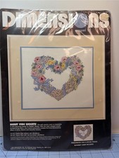 DIMENSIONS Crewel Embroidery Kit - HEART VINE WREATH 14" x 12" Karen Avery