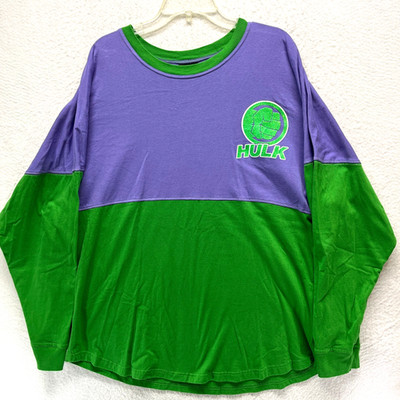 Universal Studios Marvel Incredible Hulk Shirt Size XL - Purple Green Glitter