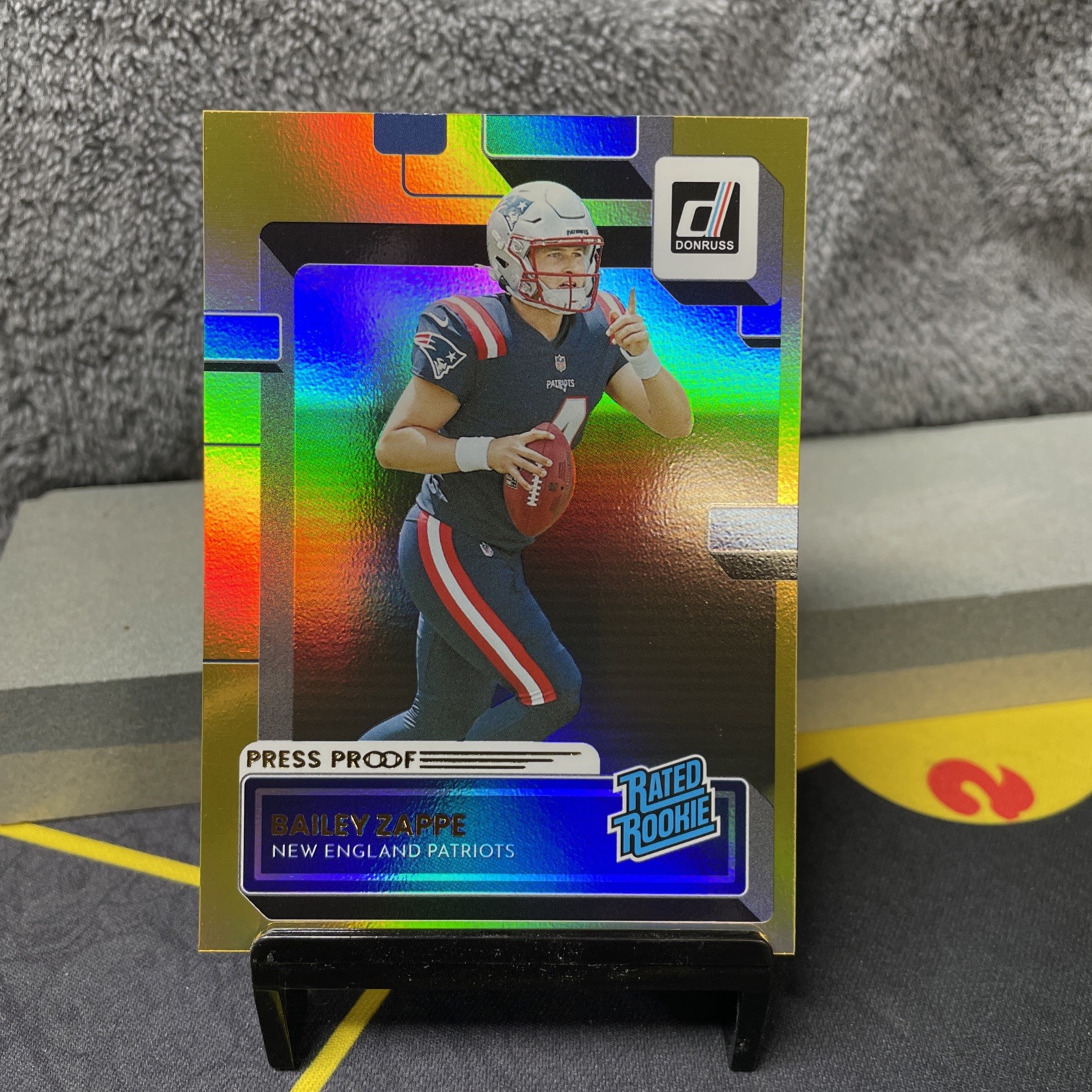 2022 Donruss Press Proof Premium Gold Bailey Zappe #329 Rated Rookie RC