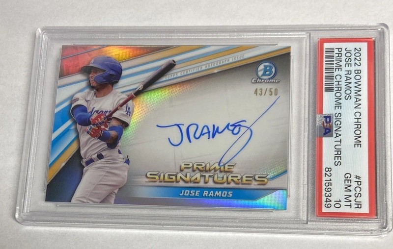 Jose Ramos 2022 Bowman Chrome Prime Signatures PSA 10 #43/50 (AU, RC) Pop 1 of 1
