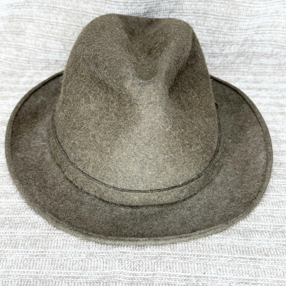 LOCK & Co Hatters Trilby 羊毛毛毡帽 尺寸 7 1/8 (58) 绿色 英国制造 — 第 3/4 张图片