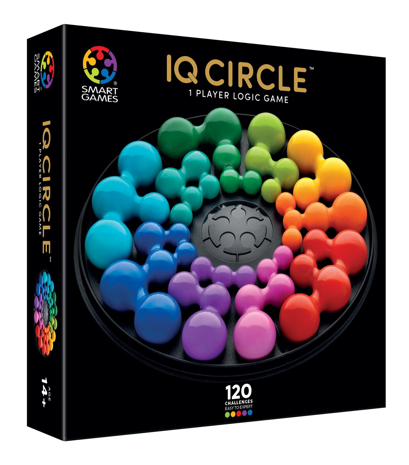 SmartGames - IQ Deluxe Circle, Puzzle Game with 120 Challenges, Ages 14+