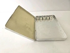 Crafters Storage Box Small Aluminum  With 5 small covered tins Made In India
