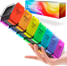 Extra Large Pill Organizer 2 Times a Day   XL Pill Box 7 Day with Big AM/PM Comp
