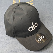 Alo Black Baseball Cap Embroidered Logo Adjus...