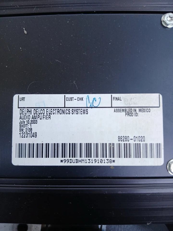 Delphi Delco音频放大器03-08 Pontiac Vibe 86280-01020-A — 第 2/4 张图片