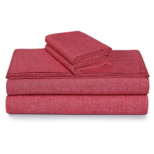 Tribeca Living Yarn Dyed 100 Cotton Queen Flannel Bed Sheet Set Velvety Soft