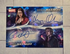 2025 Topps Marvel Studios Chrome Sapphire Wanda Pietro Maximoff Dual Auto /10