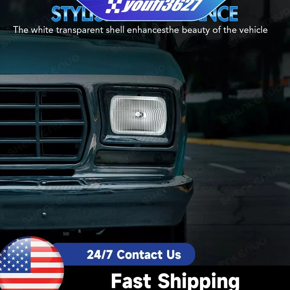 Juego de 2 pares de faros de haz sellado rectangular para camioneta Chevy Foto 4 de 4