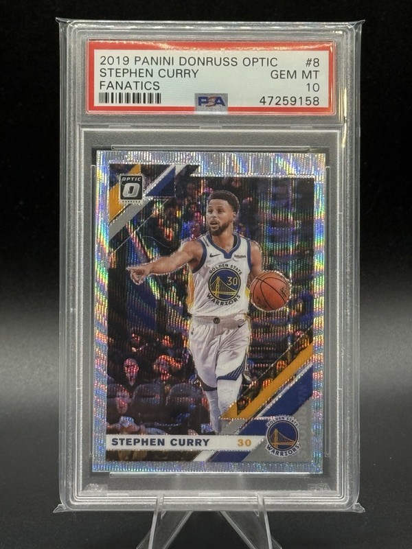 2019 Donruss Optic Fanatics STEPHEN CURRY Silver Wave PSA 10 