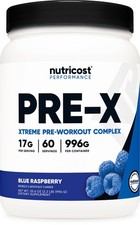 Nutricost Pre-X, Xtreme Pre-Workout Complex Powder, Blue Raspberry, 60 Servings