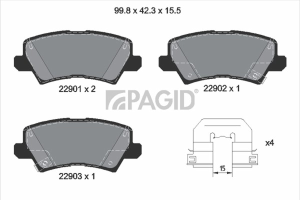 Pagid Bremsbelagsatz Scheibenbremse T2730N FüR KIA Picanto 3 JA 2 TA LPG Gdi DPI-image