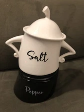 Zoeeker Salt and Pepper Bowls, Ceramic Salt and Pepper Holder with Lid Stacka...