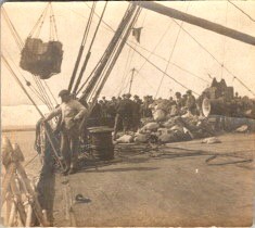 1920s La Traverse Ship Postal Runner Embarkation Maritime Cargo Deck Photograph