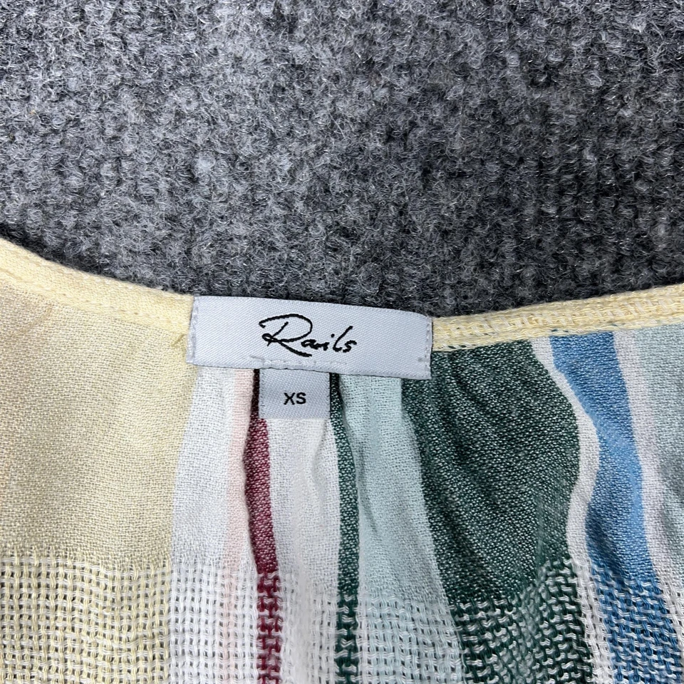 Rails платье женщин XS многоцветный длинным рукавом в полоску богемное галстук талии легкий - Изображение 3 из 4