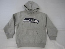 New -Minor Flaw- Seattle Seahawks KIDS Size L 7 Heathered Gray Hoodie