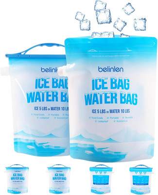 6 Pack Reusable Ice Bags & Ice Packs for Cooler, Long Lasting Freezer Packs - Av