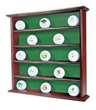 Clubhouse Collection Golf Ball Display Cabinet Mahogany Wood Case Holds 25 New