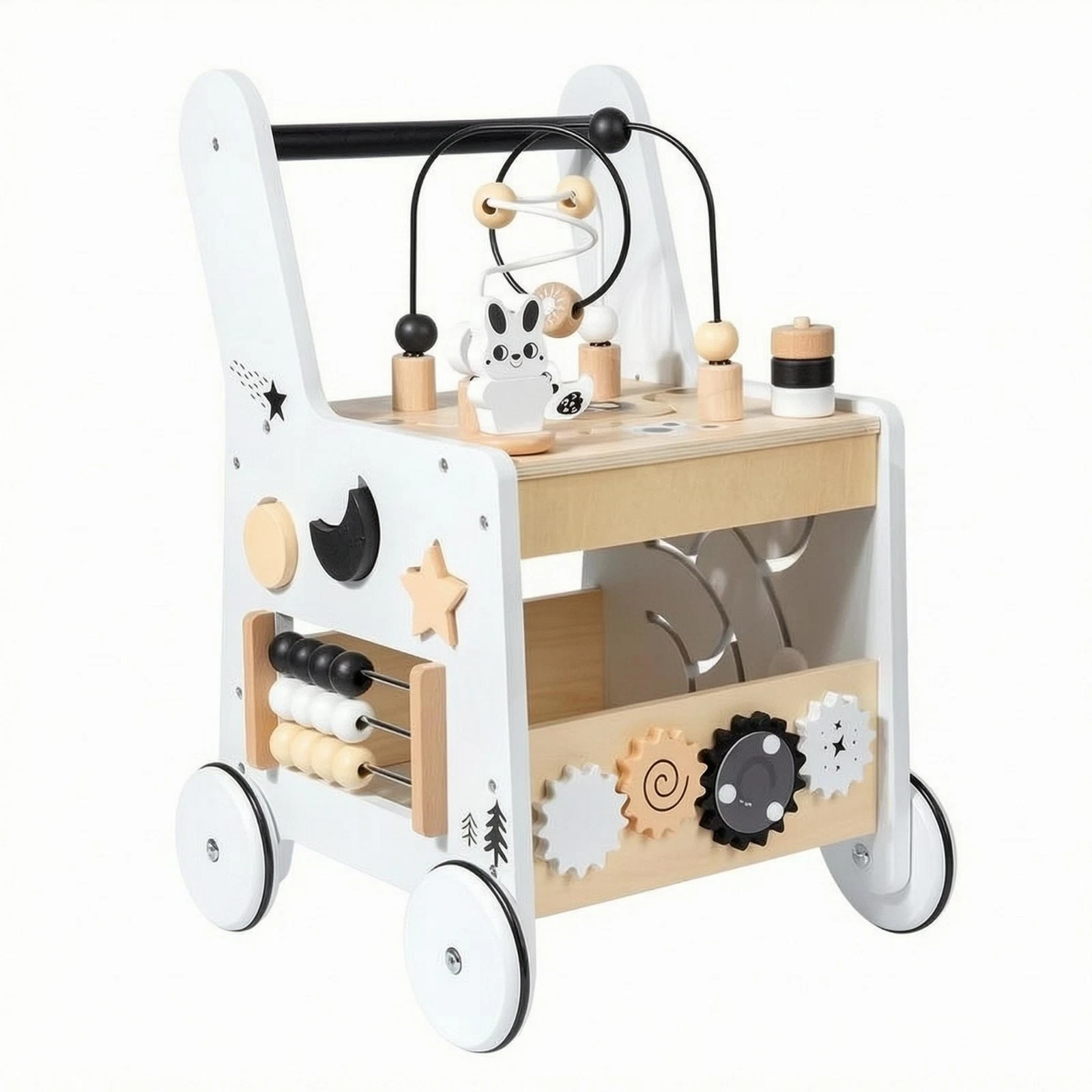 Wooden Baby Push Pusher Rotating Beads for Toddlers