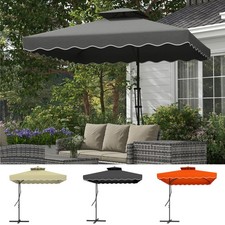 2.5m Square Cantilever Parasol with Ruffles Garden Parasol Umbrella