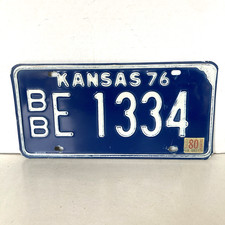 1976 Kansas License Plate E 1334 Bourbon County BB Collector Man Cave Garage
