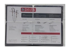 Delta Nicoli 8" Widespread Bathroom Faucet Slim Handle, Drain Kit Brushed Nickel