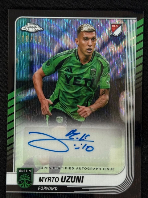 2025 Topps MLS Chrome Myrto Uzuni Black Auto 10/10 Austin FC