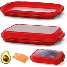 2 Pack Silicone Food Fresh-Keeping Storage Containers with Lid,Dual-Shape Design